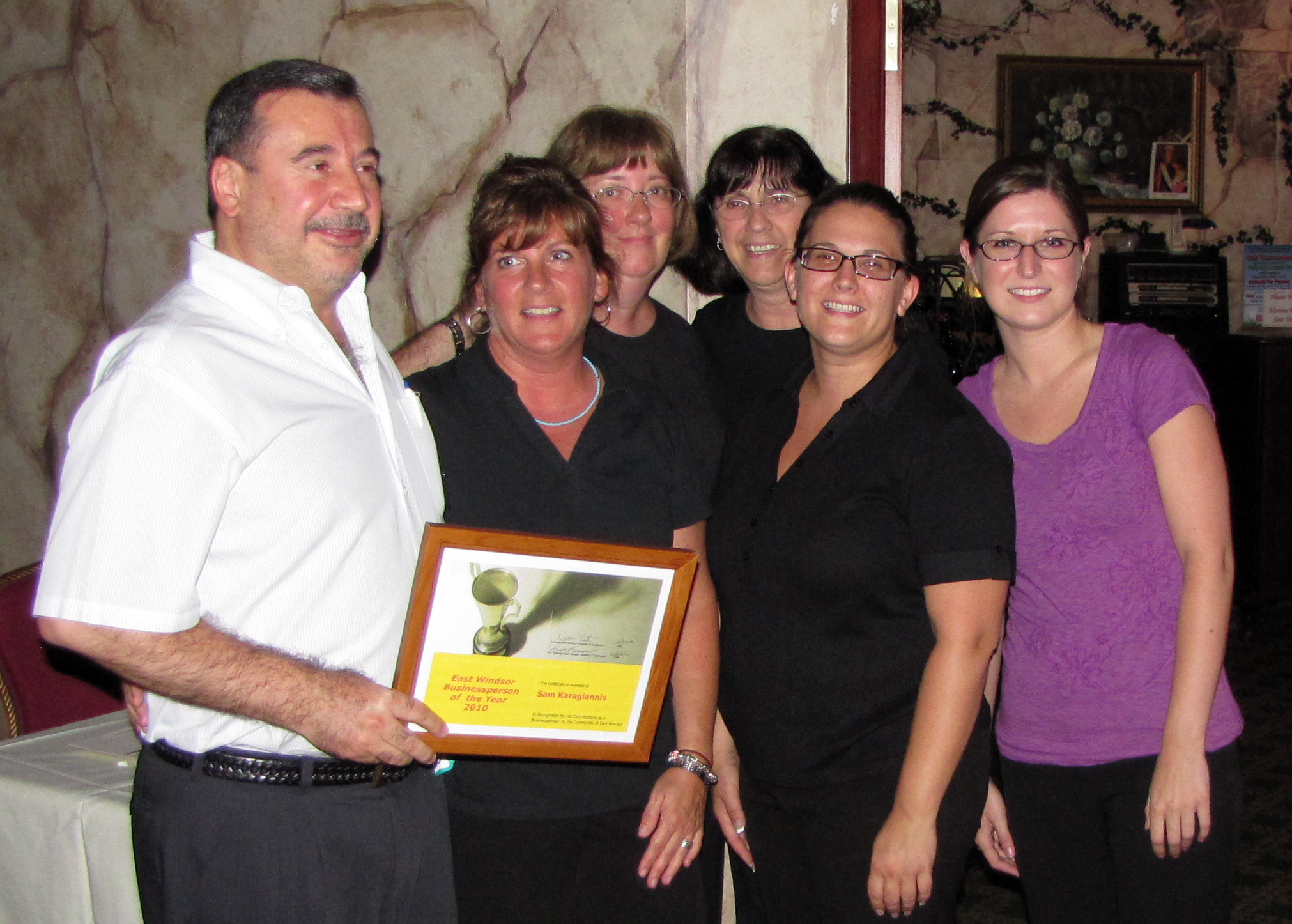 2010 Business Person of the Year Sammy Karagiannis & Staff of La Notte