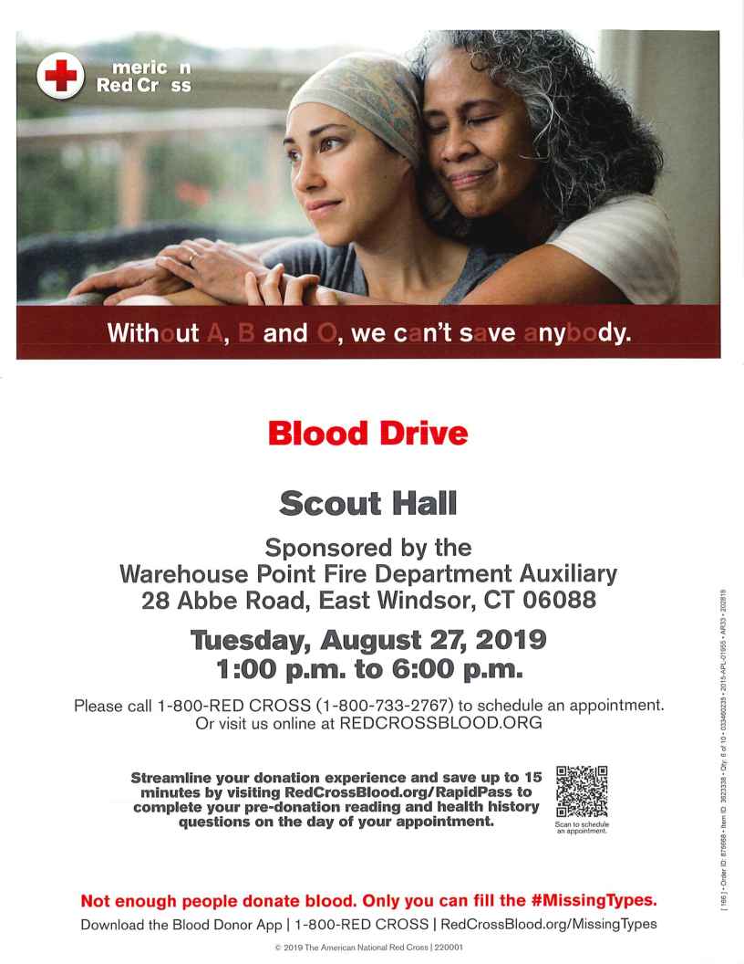 Blood Drive @ Scout Hall & Youth Center