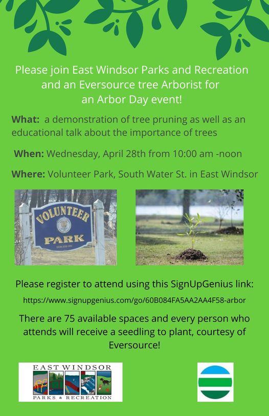 Arbor Day Event in East Windsor @ Volunteer Park 