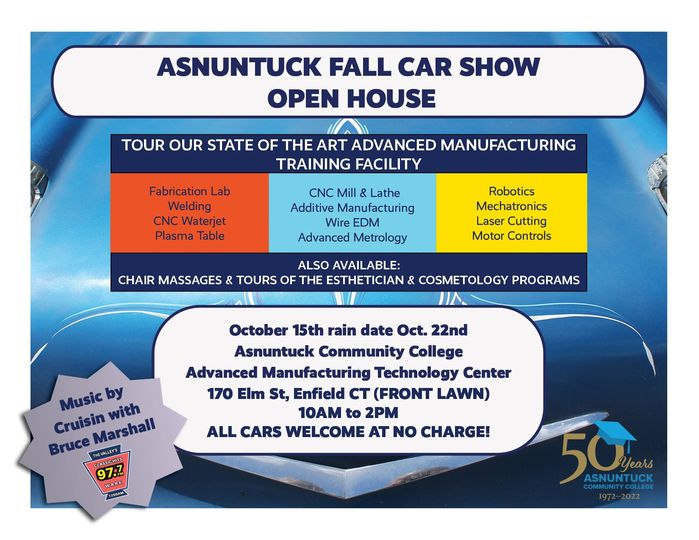 Asnuntuck Fall Car Show/ Open House @ Asnuntuck Community College 