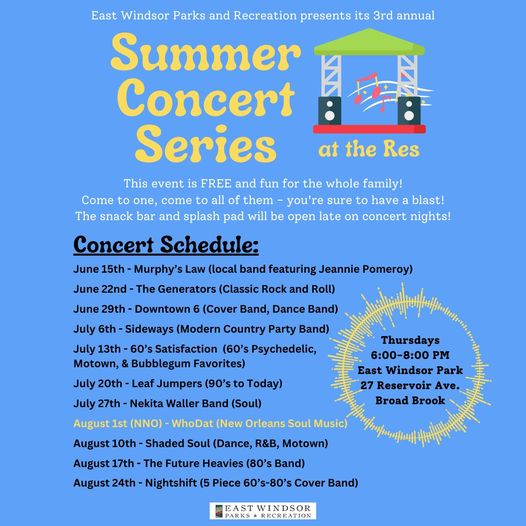 Summer Concert Series At The Res - Murphy's Law @ East Windsor Park