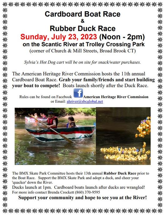 3rd Time the Charm New Date  July 23rd_ Annual Rubber Duck & Cardboard Boat Race @ See Info Below 