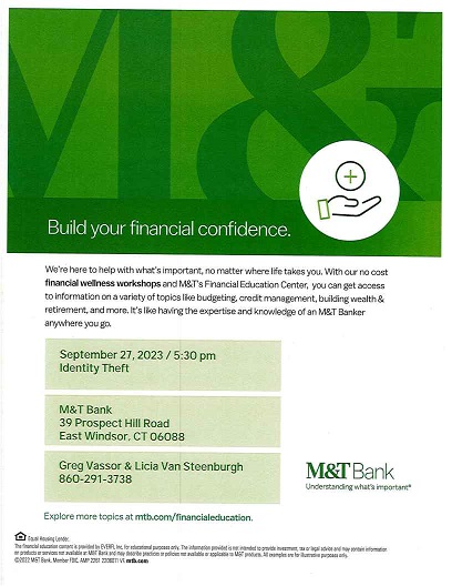 Identity Theft-A Financial Wellness Workshop(Open to All) @ See Info Below