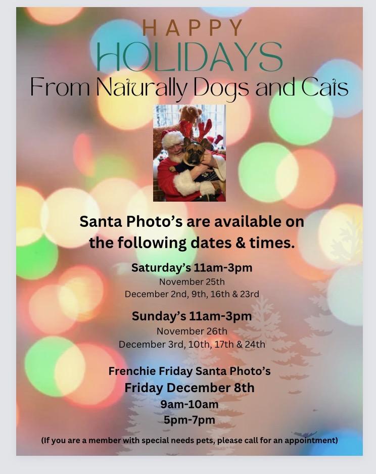 Furry Pawed Friend & Santa Photos @ Naturally Dogs & Cats