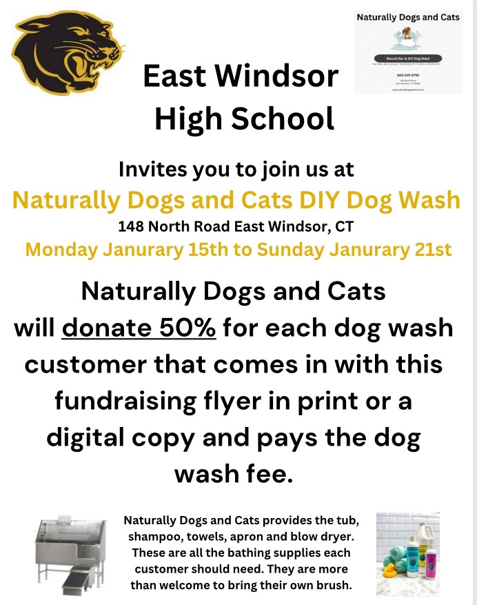 DIY Dog Wash Fundraiser: Splash for a Cause! EWHS Booster Club @ Naturally Dogs & Cats