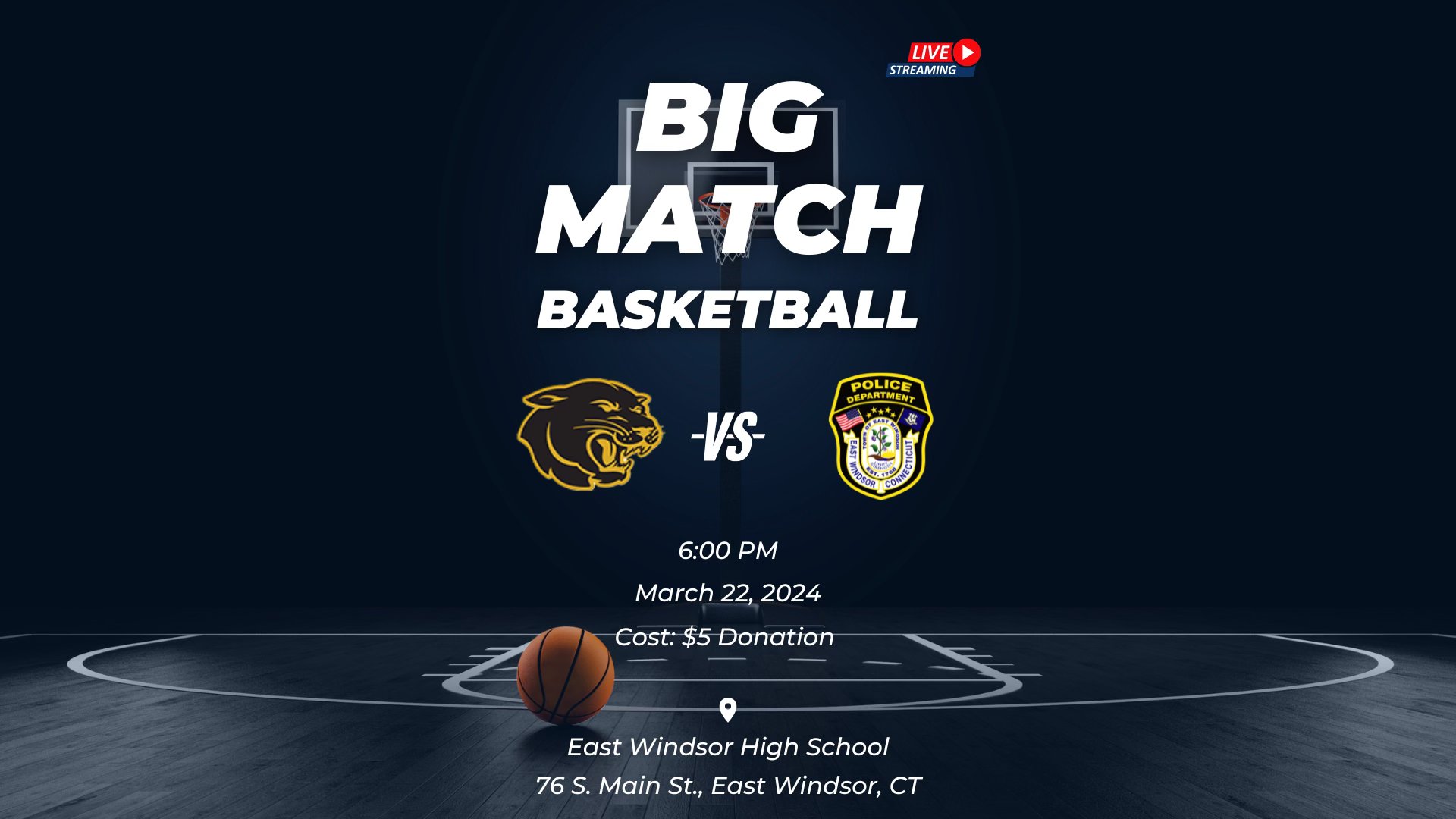 Co-Ed Charity Basketball Game @ East Windsor High School
