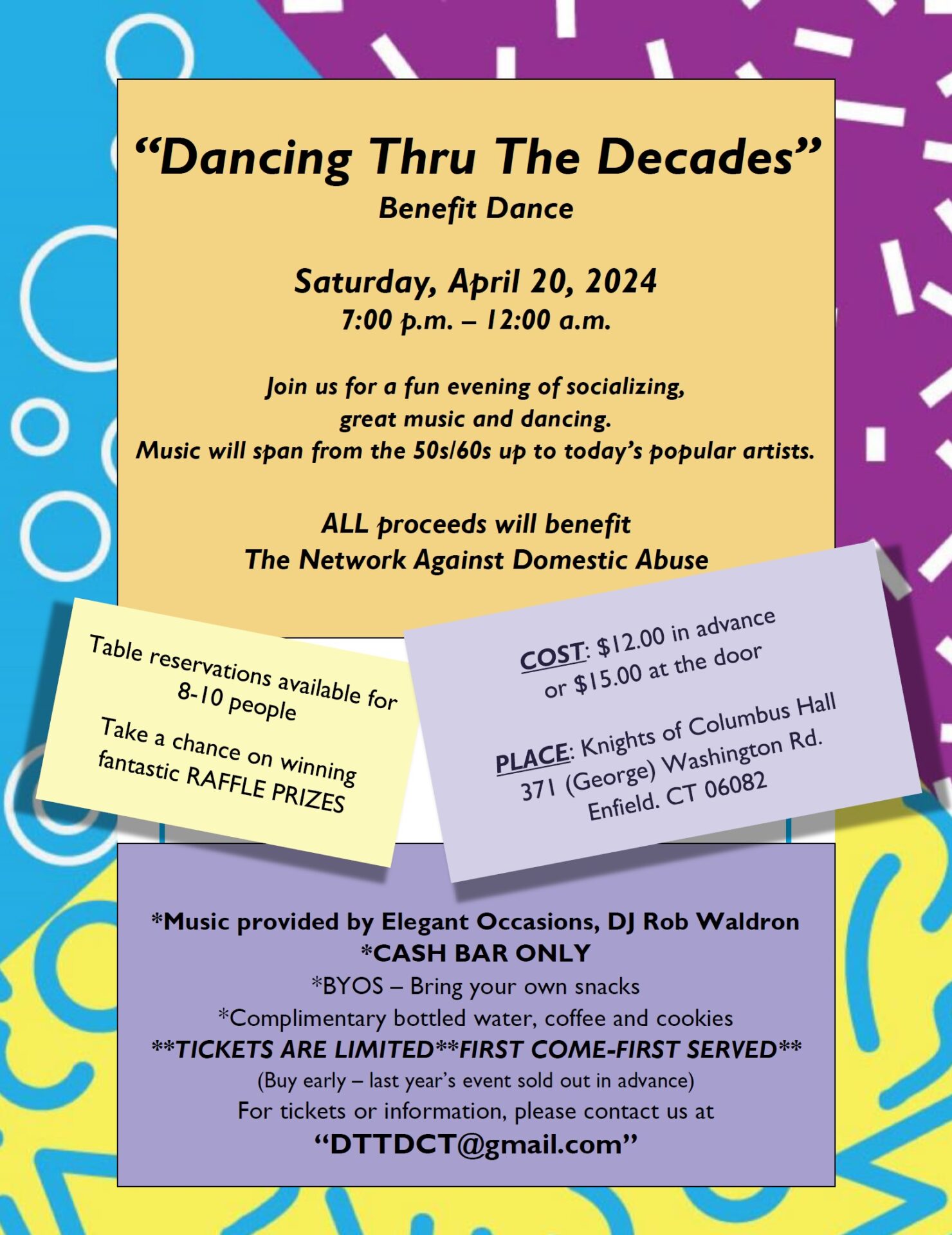 "Dancing Through the Decades" @ Knights of Columbus Hall