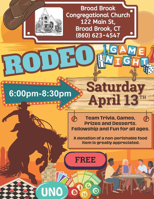 Rodeo Game Night @ Broad Brook Congregational Church